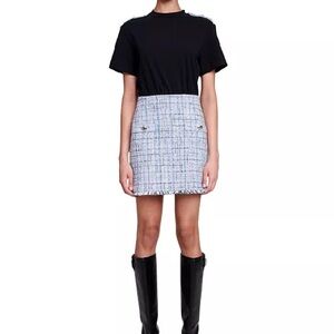 Maje Rolineta Mixed Media Dress